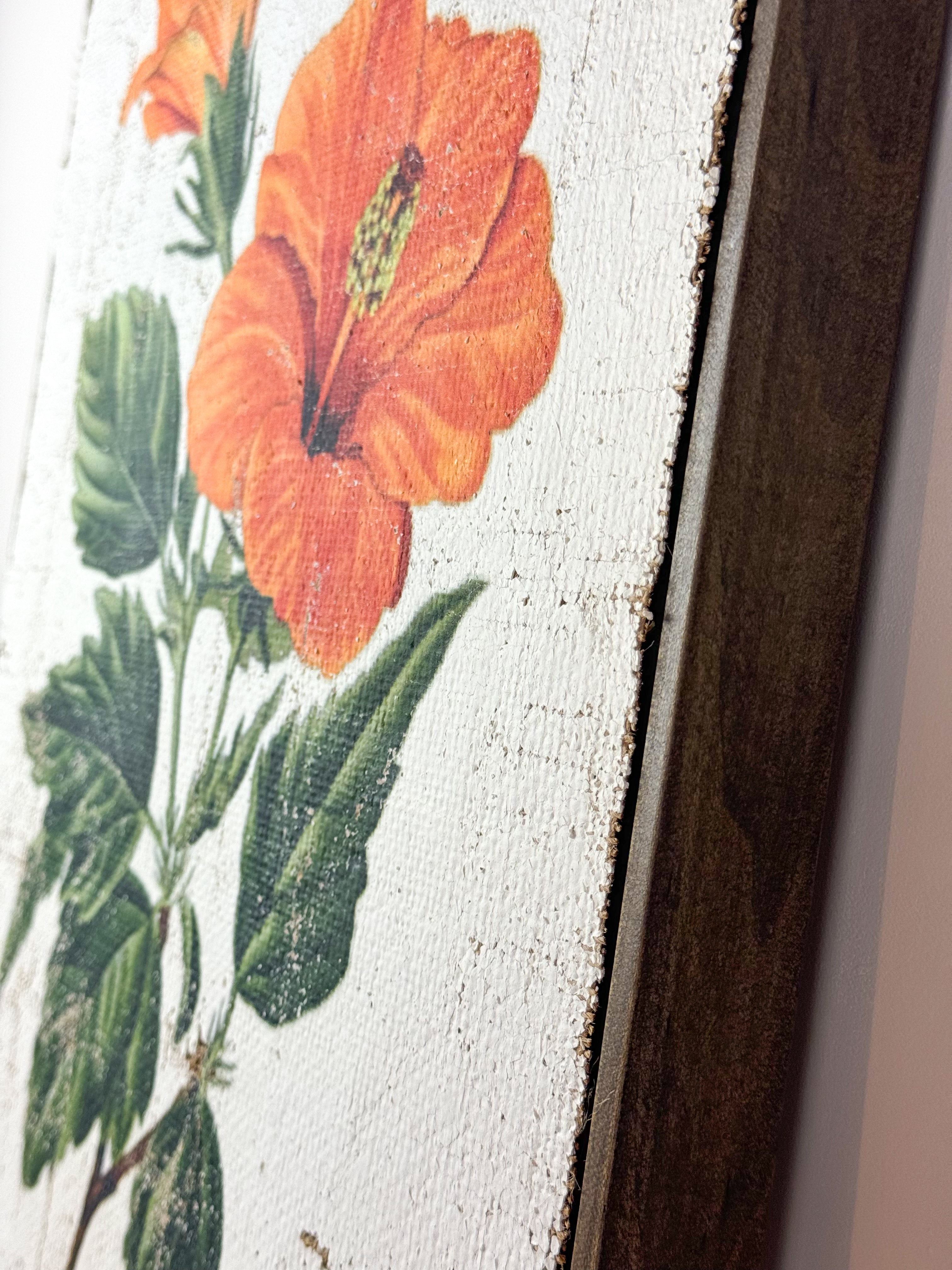 Beautiful textured orange hibiscus flower wall decor Beautiful textured orange hibiscus flower wall decor
