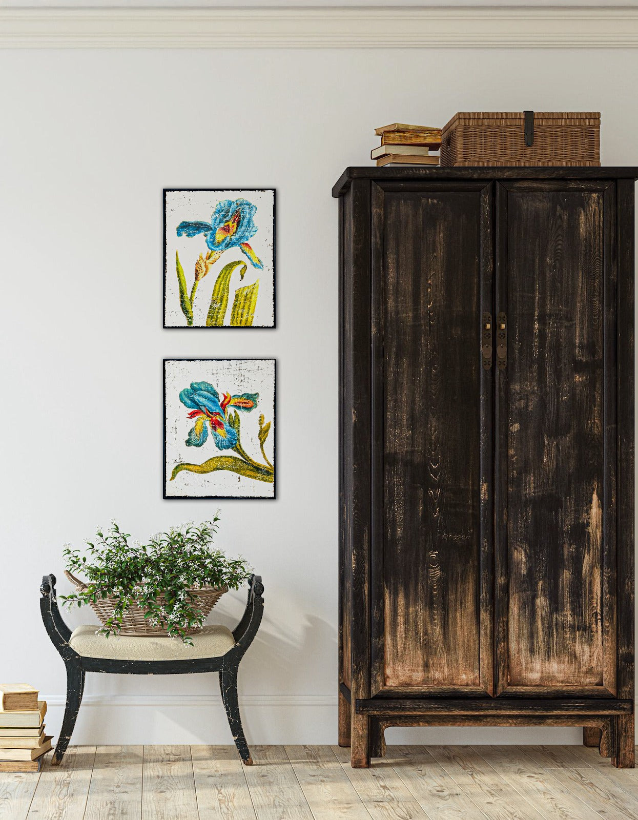 Beautiful textured teal flower wall decor. Vintage teal flower